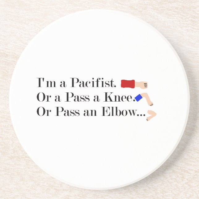 MMA Pacifist Humour Design Coaster (Front)
