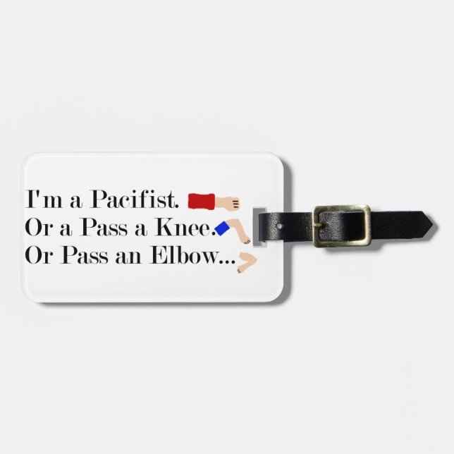 MMA Pacifist Humour Design Luggage Tag (Front Horizontal)