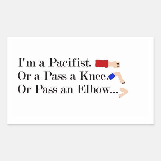 MMA Pacifist Humour Design Rectangular Sticker (Front)