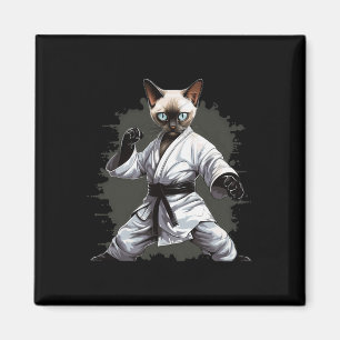 Mma Siamese Cat Karate For Men Women Girls Kids Magnet