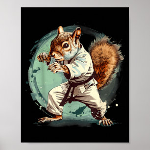 MMA Squirrel Jiu-Jitsu Judo Kung Fu Kickboxing Poster
