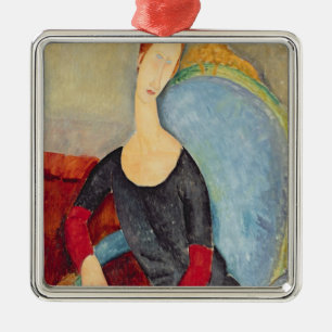 Mme Hebuterne in a Blue Chair, 1918 Metal Tree Decoration