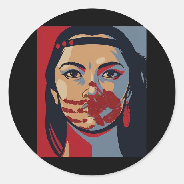 Mmiw Awareness Indigenous Woman Art Stolen Sisters Classic Round Sticker (Front)