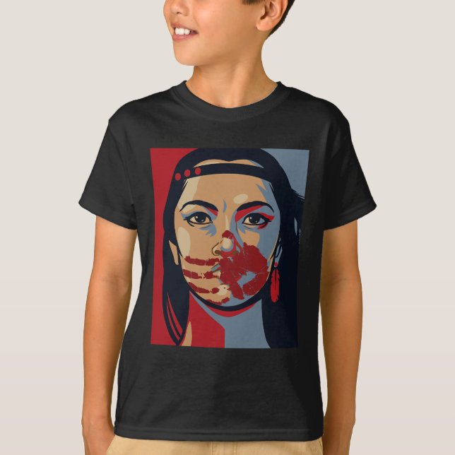 Mmiw Awareness Indigenous Woman Art Stolen Sisters T-Shirt (Front)
