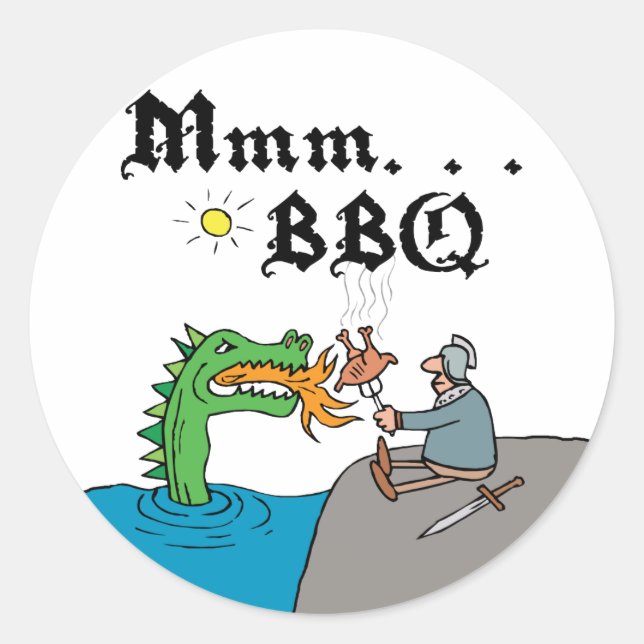 Mmm. . . BBQ Classic Round Sticker (Front)