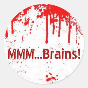 MMM...Brains Classic Round Sticker