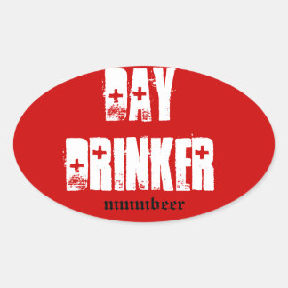 mmmbeer day drinker oval sticker