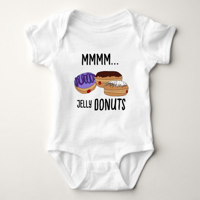 MMMM Jelly Doughnuts! Baby Bodysuit (Front)