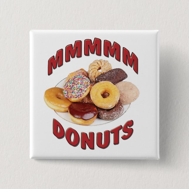 MMMMM DONUTS 15 CM SQUARE BADGE (Front)