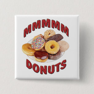 MMMMM DONUTS 15 CM SQUARE BADGE