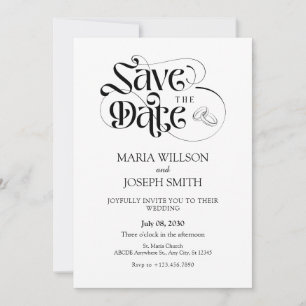 Mmodern minimalist wedding save the date