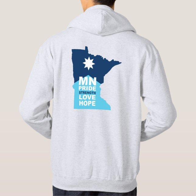 MN Loon Rising - MN Pride, Strength, Love & Hope Hoodie (Back)