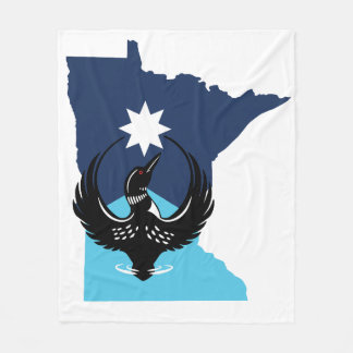MN Loon Rising - MN State flag Fleece Blanket
