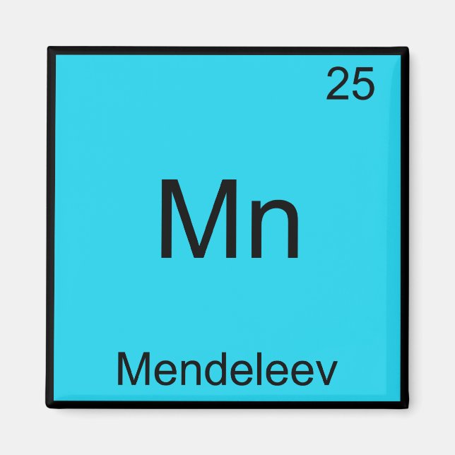 Mn - Mendeleev Funny Element Chemistry Symbol Tee Magnet (Front)