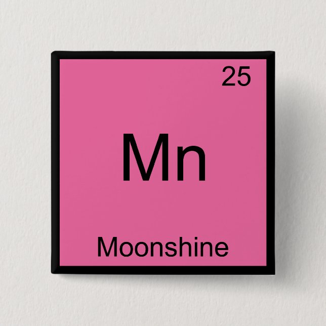 Mn - Moonshine Funny Chemistry Element Symbol Tee 15 Cm Square Badge (Front)