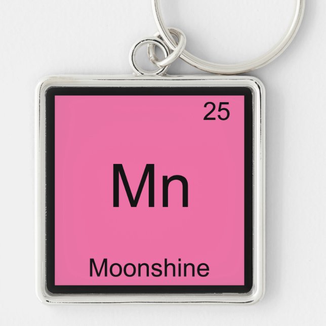 Mn - Moonshine Funny Chemistry Element Symbol Tee Key Ring (Front)
