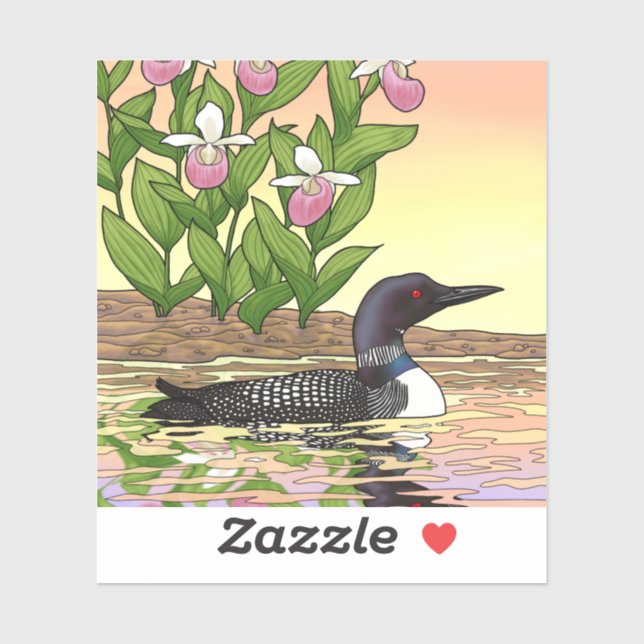 MN State Bird Flower Loon Lady Slipper (Sheet)
