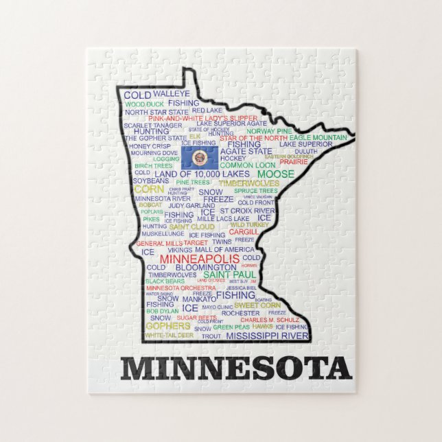 MN WORD STATE JIGSAW PUZZLE (Vertical)