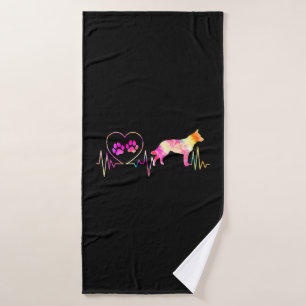 Mniature Schnauzer Heartbeat Bath Towel