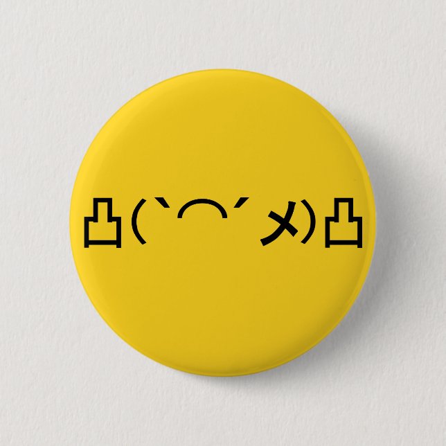 Mo' Angry Emoticon Japanese Kaomoji 6 Cm Round Badge (Front)
