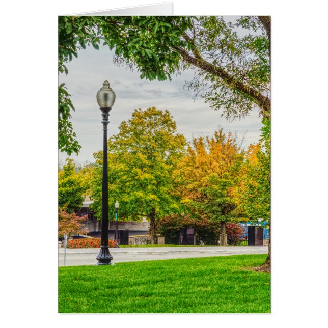 MO Capitol Autumn Grounds Greeting Card (Front)