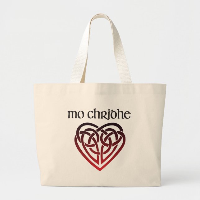 Mo Chridhe - My Heart in Gaelic Large Tote Bag (Front)