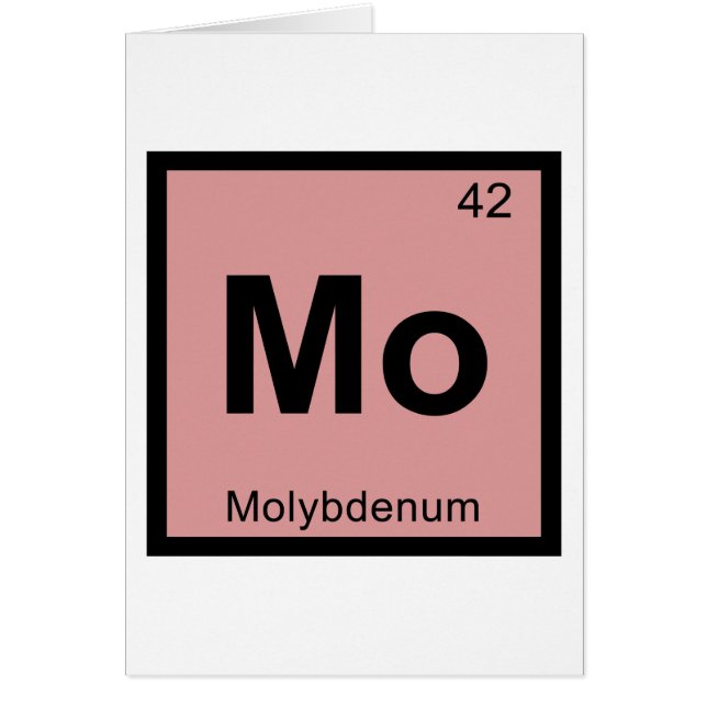 Mo - Molybdenum Chemistry Periodic Table Symbol (Front)