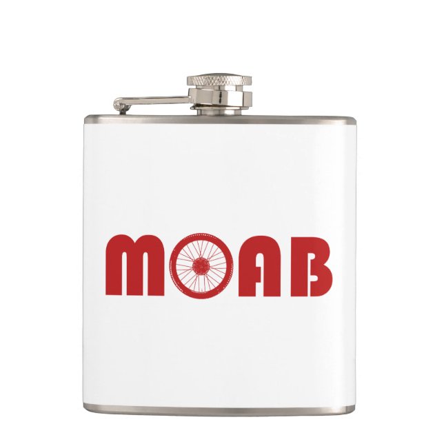 Moab (Bike Wheel) Hip Flask (Front)