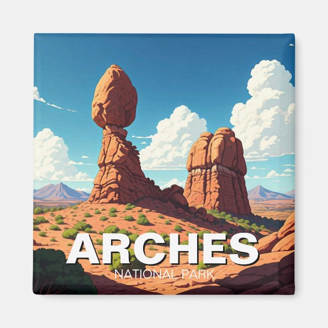 Moab Utah Arches National Park Balanced rock Magnet (Front)