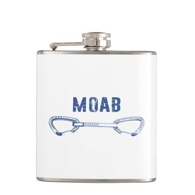 Moab Utah Climbing Quickdraw Hip Flask (Front)