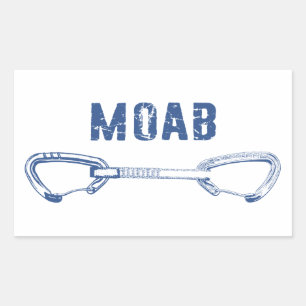 Moab Utah Climbing Quickdraw Rectangular Sticker