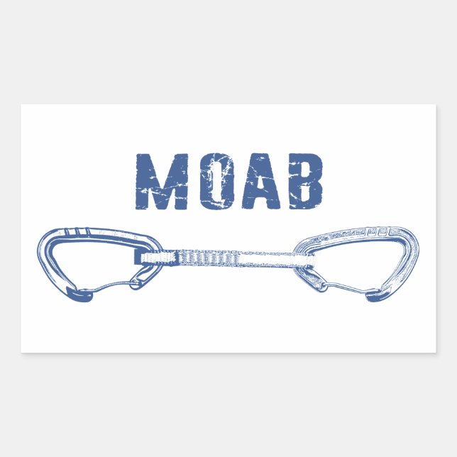 Moab Utah Climbing Quickdraw Rectangular Sticker (Front)