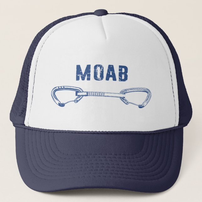 Moab Utah Climbing Quickdraw Trucker Hat (Front)