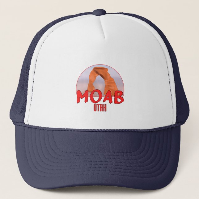 Moab Utah Delicate Arch Trucker Hat (Front)