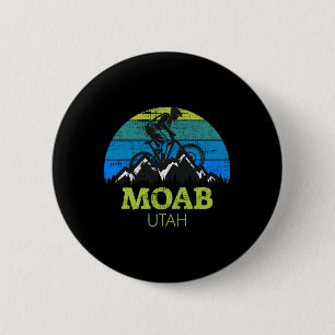 Moab Utah Mountain Biking Mtb Retro Sunset 6 Cm Round Badge