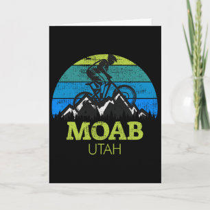 Moab Utah Mountain Biking Mtb Retro Sunset Card