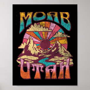 Moab Utah Nature Hiking Mountains Outdoors Vintage Poster