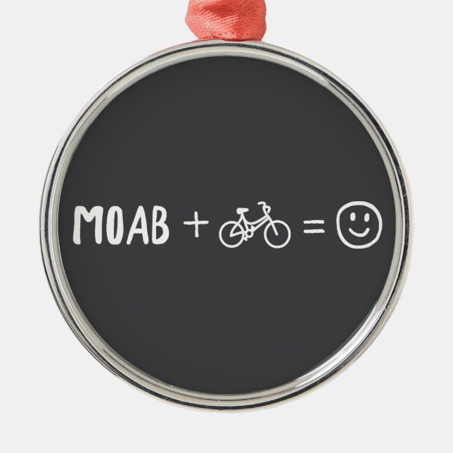 Moab Utah Plus Bikes Makes You Happy Metal Tree Decoration (Front)