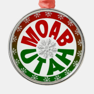 Moab Utah red green snowflake ornament