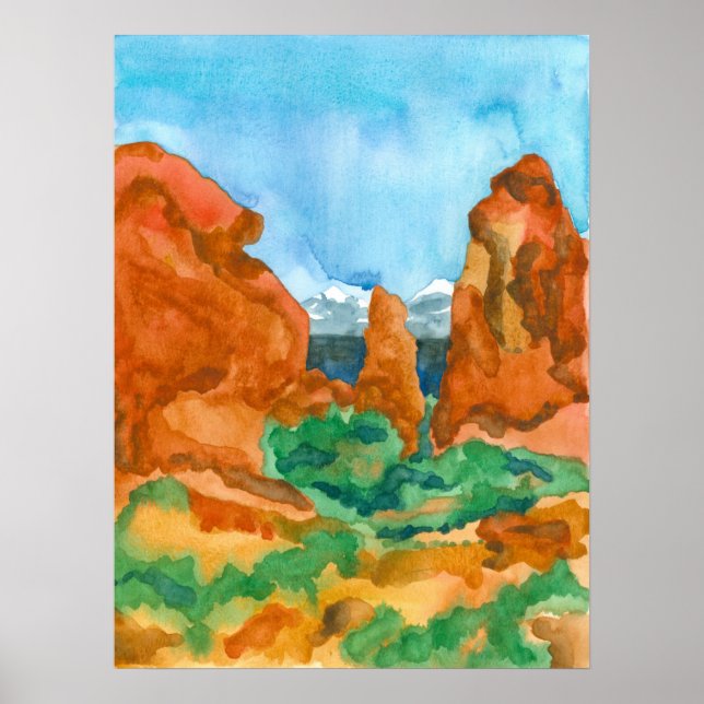 Moab Utah Southwest Desert Red Rock Mountains  Poster (Front)