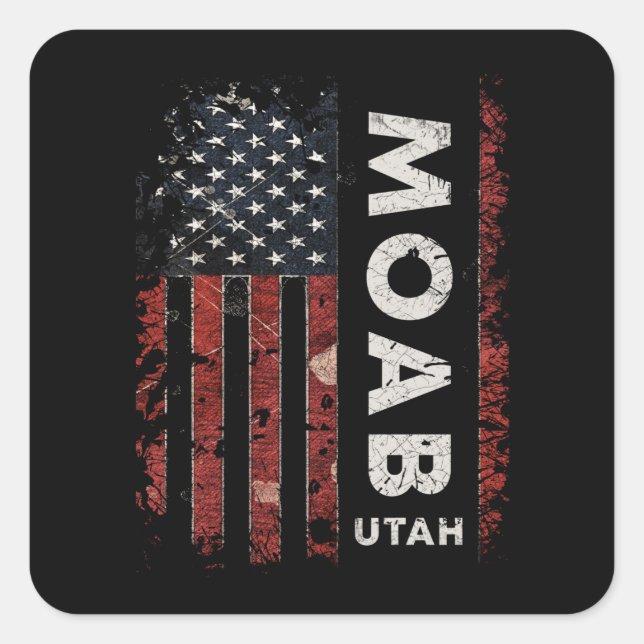 Moab Utah Square Sticker (Front)