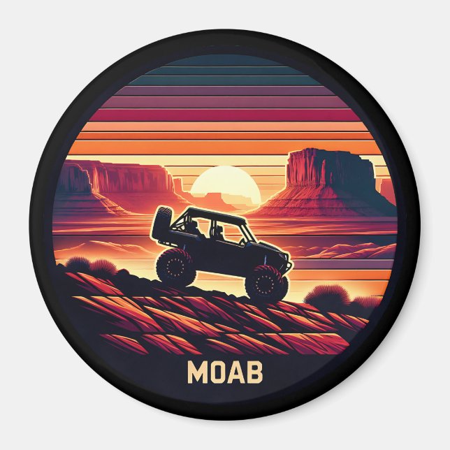 Moab Utah UTV Sunset Red Rocks Magnet (Front)