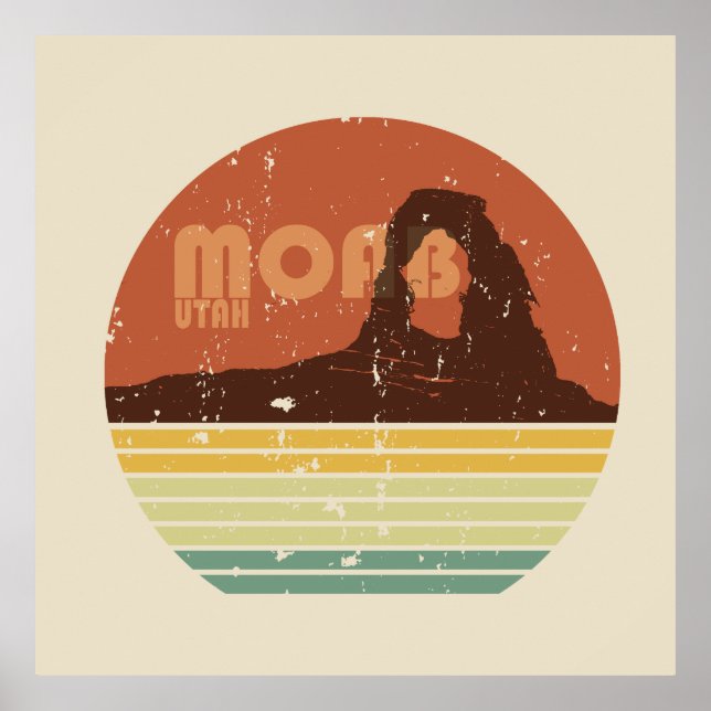 Moab Utah vintage sunset Arches national park Poster (Front)