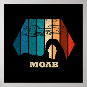 Moab Utah vintage sunset Arches national park Poster