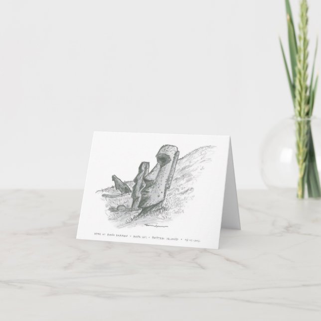 Moai, Easter Island, Chile Card (Front)
