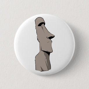 Moai (Easter Island) Statue 6 Cm Round Badge