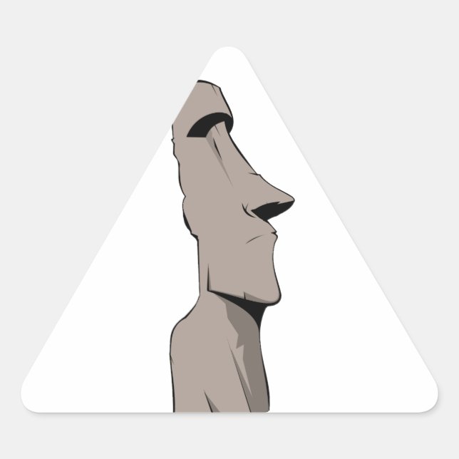Moai (Easter Island) Statue Triangle Sticker (Front)