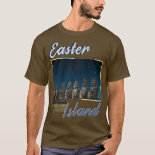 Moai Statue Easter Island At Night Easter Island42 T-Shirt