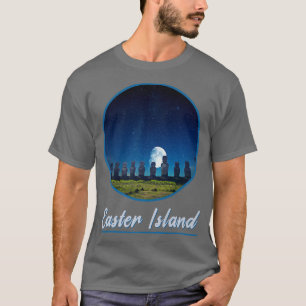 Moai Statue Easter Island At Night Easter Island P T-Shirt
