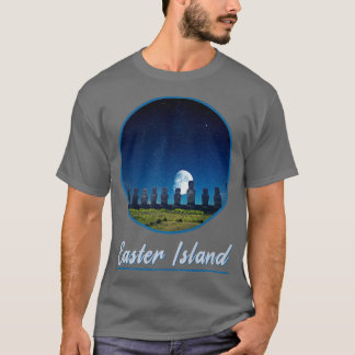 Moai Statue Easter Island At Night Easter Island P T-Shirt